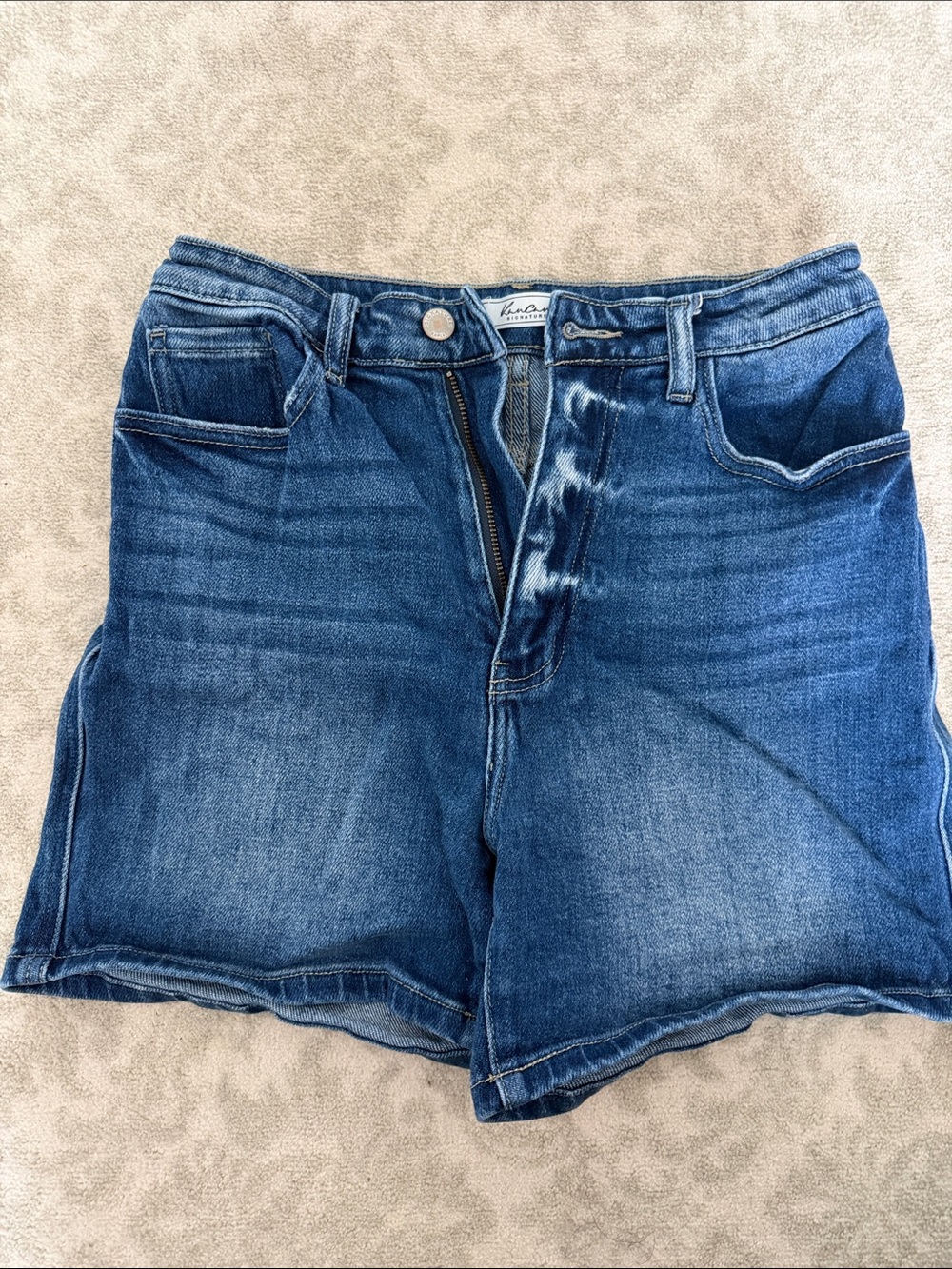 KanCan Medium Blue High-Waist Denim Shorts